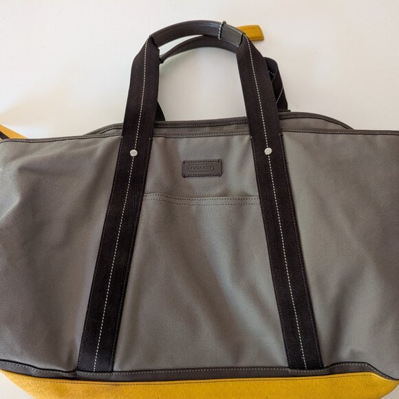 Coach PVC Coated Tote (Vinyl and Rubber) in yellow and gray - Picture 1 of 3